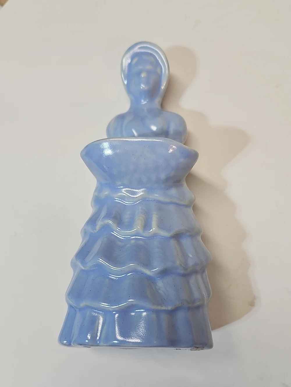 Vintage Haeger Pottery Blue Southern Belle Lady 1940s Ceramic Planter / Vase